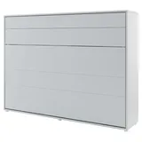 Schrankbett Bed Concept, Wandklappbett mit Lattenrost, V-Bett, Wandbett Bettschrank - 140x200 cm - grau