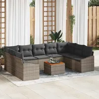 vidaXL Garten-Lounge-Set 10-tlg. grau