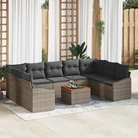 vidaXL Garten-Lounge-Set 10-tlg. grau