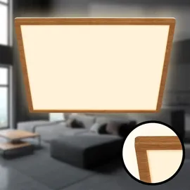 Briloner - LED Deckenlampe Holz Deckenleuchte Wohnzimmer Indirektes Licht Flach Warmweiß