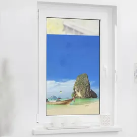 Lichtblick Fensterfolie Thailand, 1 St., blickdicht, strukturiertKlebepunkte, selbstklebend, Sichtschutz bunt