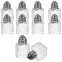 Angoily 10 Stücke Mini Gewürzschüler Salz- Und Pfeffer- Shaker- Halter Glaspartner Gläser Flaschenbehälter Gewürztöpfe Gewürzbox mit Gießlöchern