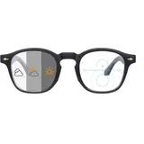 OKH Photochrome Progressive Multifokus Lesebrille UV400 Outdoor Sonnenleser Blau Licht Blockierung für Damen Herren Bifokale Rechteck Brillen Leser(Schwarz +1,0