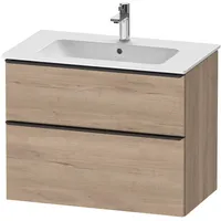 Duravit D-Neo Waschtischunterbau wandhängend mit Möbelgriff diamantschwarz, × eiche