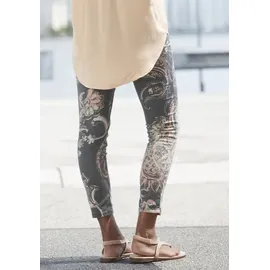 LASCANA 7/8-Jeggings Damen schwarz-bunt bedruckt Gr.38