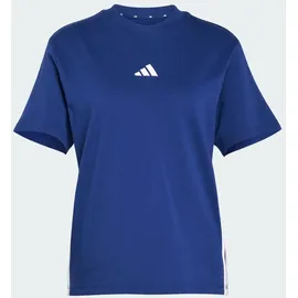 adidas Essentials 3-Streifen Cotton Kurzarm-T-Shirt Dark Blue / White S