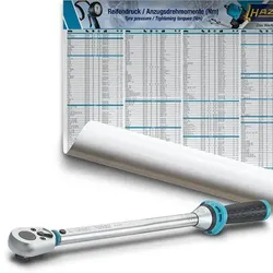 Hazet Drehmomentschlüssel - 40 - 200 Nm - ± 3% + Reifenwechsel-Plakat [Hersteller-Nr. 5122-3CT]