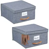 Relaxdays Aufbewahrungsbox 12 l 2-tlg. grau