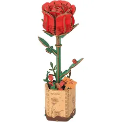 Bausatz - Rote Rose (aus Holz)