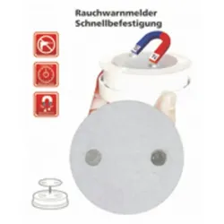 HundB Rauchwarnmelder Schnellbefestigung Magnetbefestigung Montageplatte selbstklebend für Rauchmelder einfache werkzeuglose Installation ohne Bohren