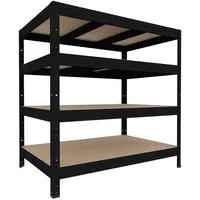Kellerregal Biedrax 50 x 120 x 120 cm, Schwarz, 4 Fachböden MDF, Fachlast 200 kg pro Fachboden