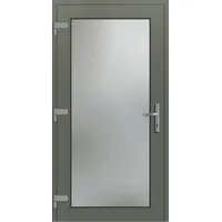 Kunststoff Nebeneingangstür "EMILY-Q" Extra Sicher 71 mm Vollglas Quarzgrau RAL 7039 beidseitig außen öffnend DIN links