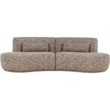 Woood Sofa Batavier 4-Sitzer gewebter Melange-Stoff, modern halbrund, hellbraun, großzügig gepolstert