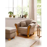 Home Affaire Sessel »Milano, Loungesessel«, hoher Sitzkomfort mit Federkernpolsterung, incl. Zierkissen beige