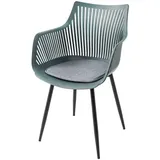 Riess-Ambiente Riess Ambiente Stuhl SIGNUM Gartenstuhl 55 x 54 x 83 cm salbei/schwarz mit Armlehne 1 St.