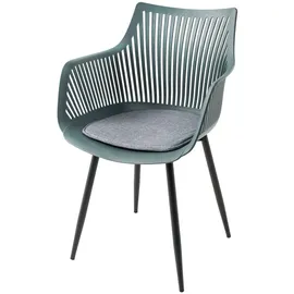 Riess-Ambiente Riess Ambiente Stuhl SIGNUM Gartenstuhl 55 x 54 x 83 cm salbei/schwarz mit Armlehne 1 St.