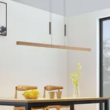 LUCANDE LED-Holz-Balkenpendellampe Tamlin, buchefarben
