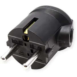 Bachmann Schutzkontaktstecker, schwarz bruchfest, montierbar, IP 20, Winkel