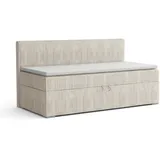 Deine Möbel 24 Boxspringbett MATEO Daybett Tagesbett Schlafsofa Couch Jugendsofa Stauraumbett (Vollwertiges 2-in-1 Möbelstück, in COrd-Stoff Cord-Bezug, 1-St., 90x200, 100x200 cm, Ecru, Beige, Hellgrau, Anthrazit, Schwarz), seitlich aufklappbarer Bettkasten für schnellen & praktischen Stauraum beige