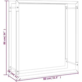vidaXL Kaminholzregal 80 x 28 x 86 cm mattschwarz
