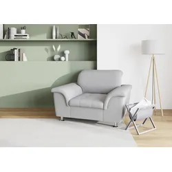 Sessel DOMO COLLECTION "Franzi", silber, B:120cm H:81cm T:97cm, 100% Polyester, Sessel, Polstersessel