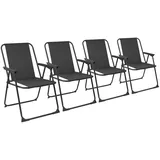 Faltende Metall Strandstühle Falten Strand Camping Garten 75cm Schwarz