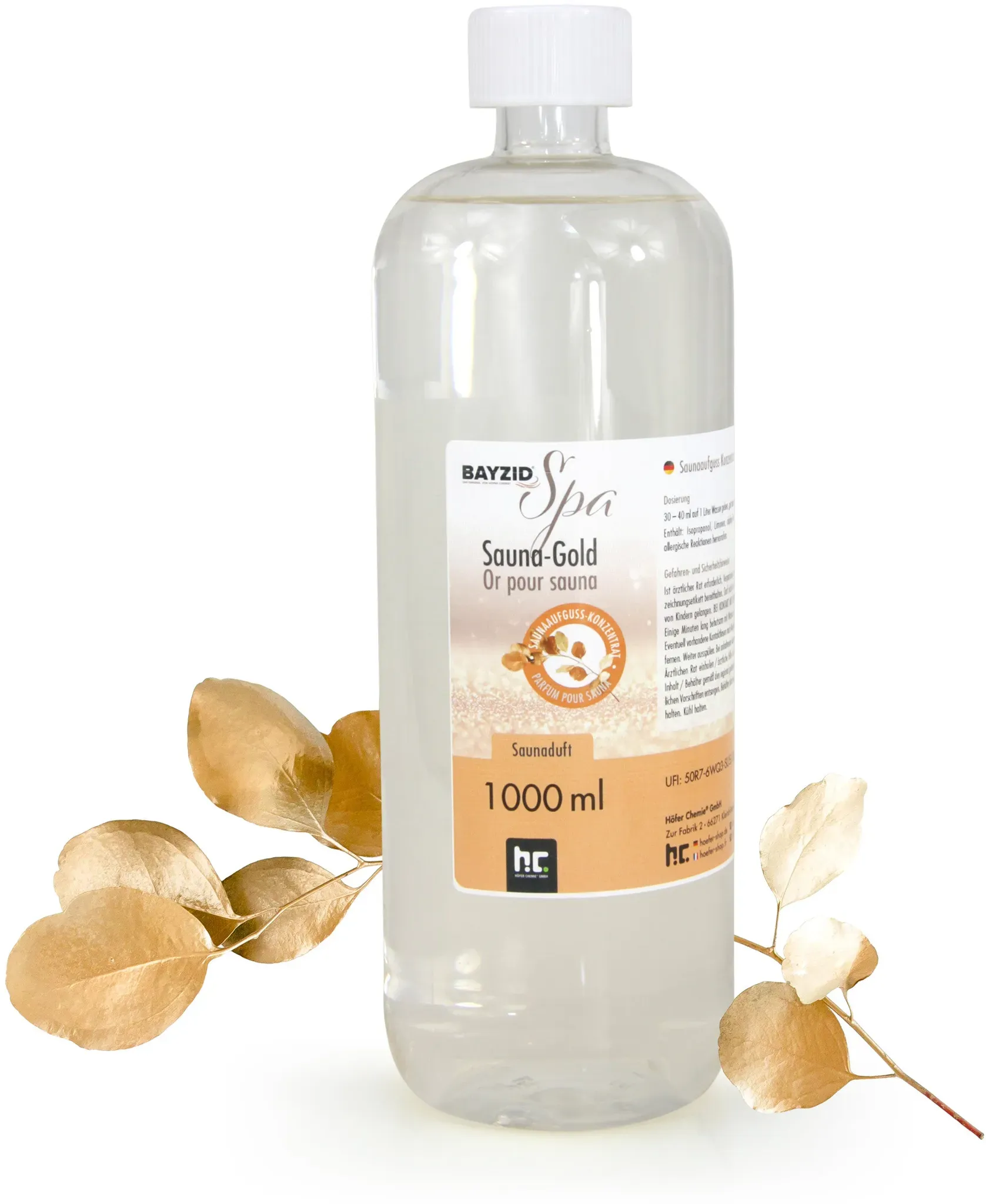 1x 1 L Parfum de sauna  SPA - Or pour sauna en bouteille de 1 L