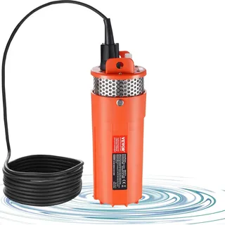 Vevor Solar Wasserpumpe, 12 V DC, 96 W, Tiefbrunnenpumpe, max. Durchfluss 1,6 GPM, max. Förderhöhe 70 m, solarbetriebene Tauchpumpe für Brunnen, Bewässerung von Bauernhöfen, Tränken von Nutztieren