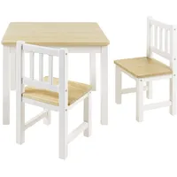 BOMI Kindersitzgruppe Holzsitzgruppe Amy, Kindertischgruppe aus Holz (Tisch und 2 Stühle, 3-tlg) beige