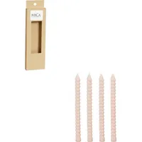 Mica decorations Mica Twist Kerze 4 Stück rosa