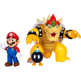 Jakks Pacific Super Mario 4 Inch Mario vs. Bowser Figure Set