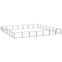 vidaXL Hundezwinger Schwarz 49 m2 Stahl