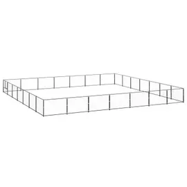 vidaXL Hundezwinger Schwarz 49 m2 Stahl