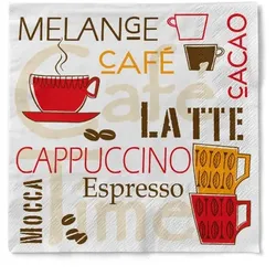 Sovie HOME Serviette Cafe Latte in Braun aus Tissue 33 x 33 cm, 20 Stück - modern Kaffee Cafe Frühstück