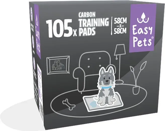 EasyPets Carbon Hundewelpen-Trainingspads 58 x 58 cm 105 Stück