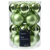 Kaemingk Weihnachtskugeln Glas 6cm matt - glänzend Christbaumkugeln Weihnachtsbaumkugeln Christbaumschmuck Weihnachtsbaumschmuck Weihnachten Grüntee