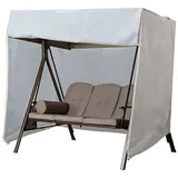 Strapazierfähige, wasserdichte Abdeckung für Hollywoodschaukel, UV-beständig, winddicht, 210D-Oxford-Gewebe, passend für 2-Sitzer-Gartenschaukel (160 x 120 x 170 cm, grau)