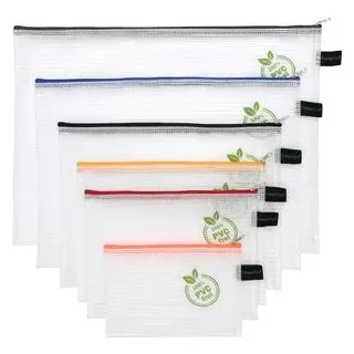 FolderSys Reißverschlussbeutel transparent/farbsortiert 0,20 mm, 1 Set