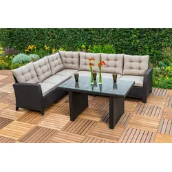 Gartenlounge-Set MERXX "Salerno", braun, Obermaterial: 100% Polyester. Füllung: 100% Polyurethan, Sitzmöbel-Sets