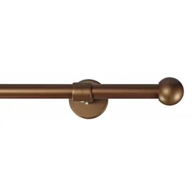 GARESA Gardinenstange Bolti braun (bronzefarben), L:100cm Ø:16mm, Metall, Gardinenstangen, Vorhanggarnitur, verlängerbar, Wandmontage, ohne Ringe