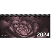 E&Z Verlag Gmbh Schreibtischkalender Bunt - Kalender XXL 2024 mit dem Muster Blume rosa rosa