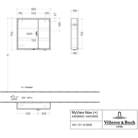 Villeroy & Boch My View Now 80 cm verspiegelt LED-Beleuchtung smarthome fähig