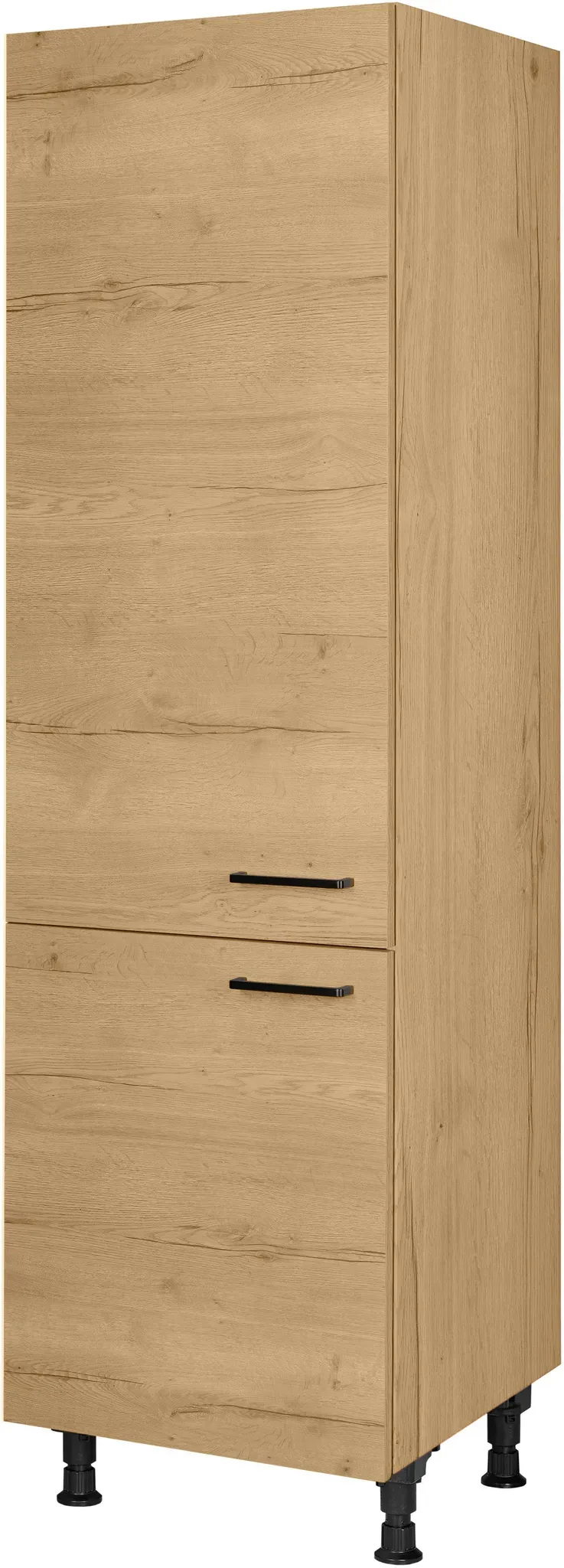 Kühlmodul NOBILIA ""Structura", für ein Kühl- und Gefrierschrank, Ausrichtung wählbar", braun (front und korpus: eiche sierra nachbildung), B:60cm H:216,6cm T:58,3cm, Schränke, vormontiert, Ausrichtung wählbar, Breite/Höhe: 60/216,6 cm