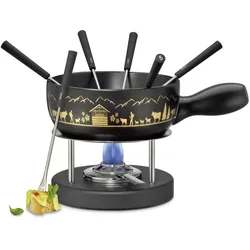 Spring Fondue-Set Montana Keramik Schwarz