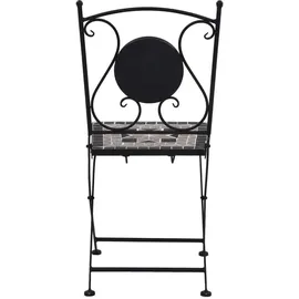 vidaXL Bistroset 3-tlg. Tisch Ø 61 x 71 cm grau/schwarz