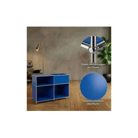 Floordirekt Metallregal 3 Ablagen 88 x 40 x 65 cm blau