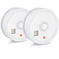 Brandson 2x Rauchmelder (Wechselbare Batterie, wiederverwendbar, Batteriewarnung, TÜV geprüft)