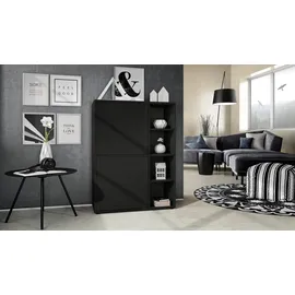 Vladon Highboard 79 x 105,5 x 35,5 cm Schwarz matt
