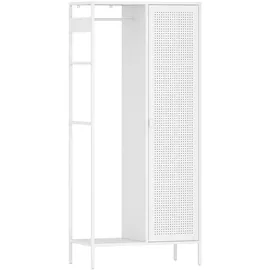 [en.casa] Kleiderschrank Puumala 80 x 180 x 45 cm Weiß