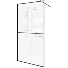 Home Deluxe Duschabtrennung Schwarz 2 Raster Größe: 100 cm, Badezimmer, Baden - Duschen, Duschtrennwände